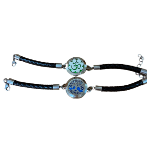 Pulsera difusora de aroma de acero y poli piel
